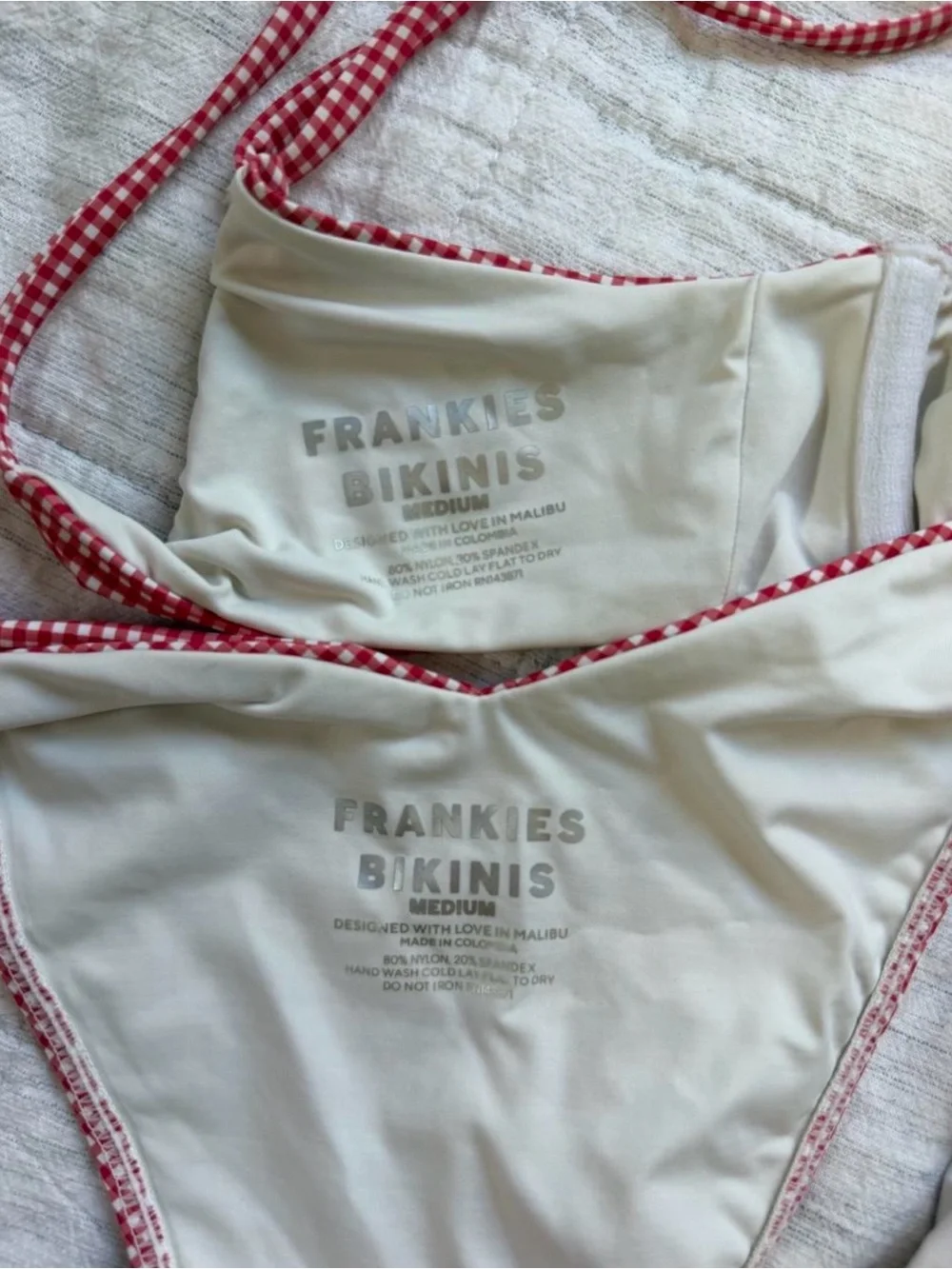 Frankie's Bikinis | Red Gingham Check Two-Piece Bikini Set | Medium